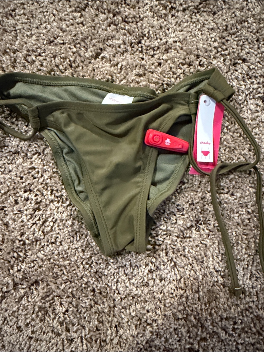 Cheeky Olive Green Tie-Side Bikini Bottom